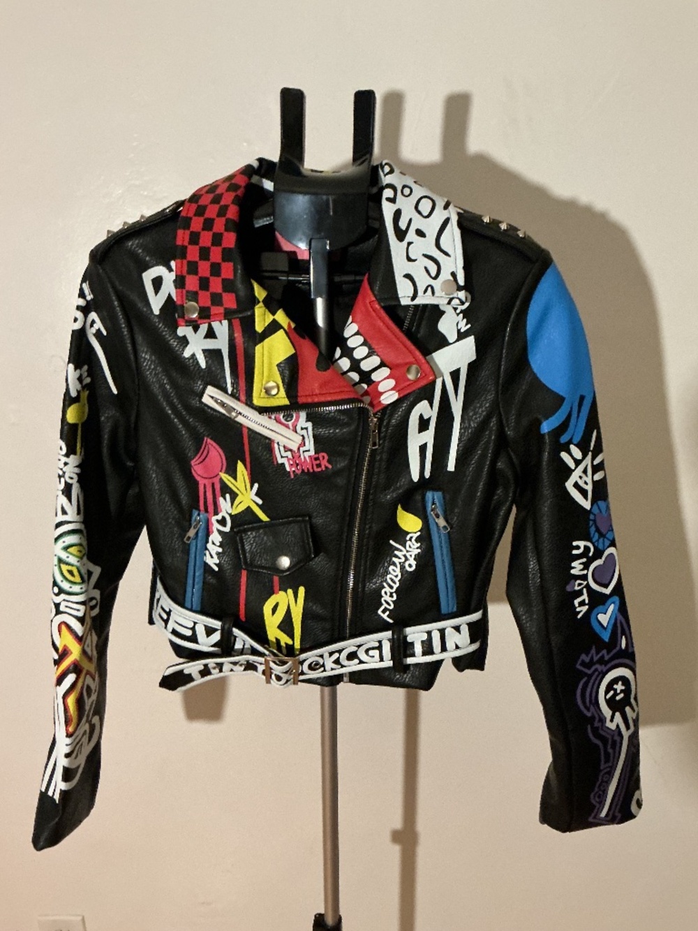 Women’s Azalea Wang Medium Artsy Moto Faux Leather Jacket
